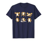 Retro Weight Lifting Gym Cat Funny Workout Men Women Camiseta