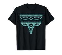 Retro Western Turquoise Bota Stitch Rodeo Cowgirl Mujer Camiseta
