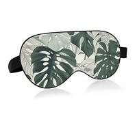 Retro White Green Palm Leaves Sleep Eye Mask, Sleeping Mask & Blindfold con diadema elástica Soft Comfort Eyeshade Sleep Cover para Travel Yoga Nap