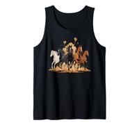 Retro Wild Horses Run Equestrian Crew Caballo Galope Squad Camiseta sin Mangas