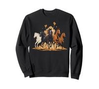 Retro Wild Horses Run Equestrian Crew Caballo Galope Squad Sudadera