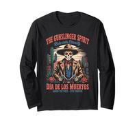 Retro Wild West - Cabalgata en la eternidad Día de los Muertos Skull Manga Larga