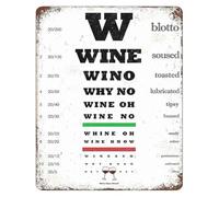 Retro Wino Eye Chart Metal Sign Wine Why No Wine Funny Poster for Home Bar Pub Kitchen Wall Decor Wine Gift Tin Plaque 8 X 12 inch