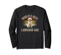 Retro World'S Best Labrador Dad Orgulloso Amarillo Labrador Daddy Manga Larga
