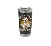 Retro World's Best Labrador Mom Orgulloso Amarillo Labrador Mama Vaso térmico de acero inoxidable de doble pared