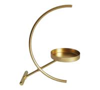 Retro Wrought Iron Moon Candle Holder, Romantic Semicircle Table Ornament for Dining Room Decor 4.13x5.51 Inch