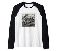 Retro WW2 Piloto WWII Funny Pug Guerra Mundial Meme Memorabilia Camiseta Manga Raglan