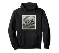 Retro WW2 Piloto WWII Funny Pug Guerra Mundial Meme Memorabilia Sudadera con Capucha