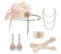 Retro Yellow Feather Tassel Tassel Masquerade Fiesta De La Mujer Para Mujeres,Set 1,Talla Única