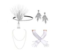 Retro Yellow Feather Tassel Tassel Masquerade Fiesta De La Mujer Para Mujeres,Set 13,Talla Única