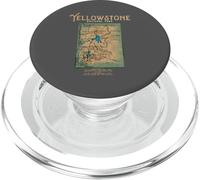 Retro Yellowstone and Grand Teton National Park Map PopSockets PopGrip para MagSafe