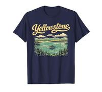 Retro Yellowstone National Park Lake Vintage Style 80s Camiseta