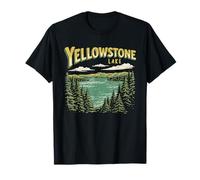 Retro Yellowstone National Park Lake Vintage Style 80s Camiseta