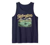 Retro Yellowstone National Park Lake Vintage Style 80s Camiseta sin Mangas