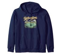 Retro Yellowstone National Park Lake Vintage Style 80s Sudadera con Capucha