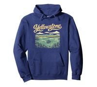 Retro Yellowstone National Park Lake Vintage Style 80s Sudadera con Capucha