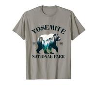 Retro Yosemite Parque Nacional Bear Forest Camping Senderismo Camiseta