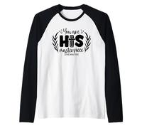 Retro You Are His Masterpiece - Verso de la Biblia Christian Faith Camiseta Manga Raglan