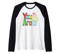 Retro You Are Kind Smart Brave Teacher - Lindo regreso a la escuela Camiseta Manga Raglan