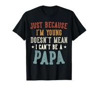 Retro Young Papa, Funny Modern Grandfather, Grandparent Tee Camiseta