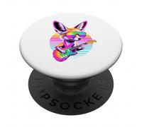 Retro Zorro Fennec Guitarrista Zorros Guitarra PopSockets PopGrip Adhesivo