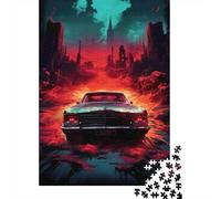 RetroCar Rompecabezas para Adultos SynthwaveArt 1000 Piezas de Papel Reciclado para Adultos Educativo y Desafiante 52x38cm/1000pcs