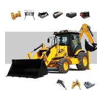 Retroexcavadora 4x4 a la venta, pequeña retroexcavadora industrial, maquinaria de movimiento de tierra, solución de excavación de fácil transporte para proyectos de drenaje