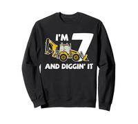 Retroexcavadora 7º cumpleaños Diggin It Construction Party Sudadera