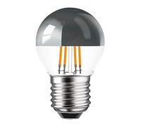 Retrofit Nostalgie - Espejo de cabeza con filamento LED, E27, luz blanca cálida, 4 W, 2700 K, color plateado., 1 unidad, E27