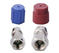 Retrofits Kit, R12 to R134, Compatibility High-Quality Brass Easy Installation Construction, Adapter Fit for Standard Auto Air Conditioner Manifold Gauge Hose Fittings