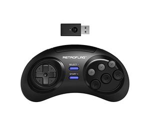 RETROFLAG Classic 2.4G Mando, 6-Botones Mando para Sega Genesis Mini 2 / Mini, Ventana, PC, Switch/Switch OLED y Raspberry Pi