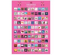 RetroFun Póster para rascar para Pareja, 100 Fechas Póster para rascar con Lista de Cubos, Papel Tapiz fotográfico, decoración de Paredes, póster de impresión en Color Liso para Parejas