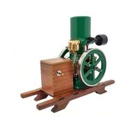 Retrol 1:5 Hit-and Miss Motor Maqueta Motor de combustión interna vertical 3,6cc Motor de gasolina de cuatro tiempos RTR sobre base de madera, modelo mecánico de coleccionista para STEM