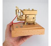 RETROL - Modelo de motor de gasolina de latón de 2,6 cc, mini cilindro de 4 tiempos, listo para funcionar, 12000 RPM, pantalla de coleccionista y regalo mecánico