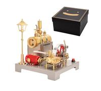 RETROL SE-02 - Kit de motor de vapor horizontal de metal completo, modelo de caldera reversible con generador y lámpara de calle, exhibición de ingeniería mecánica termodinámica, regalo para adultos