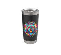 Retroonda de onda sintetizadora Shih Tzu Dog Vaso térmico de acero inoxidable de doble pared