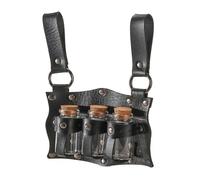 Retros - Cinturón de cuero medieval para botella de poción mágica, soporte de cuero para alquimistas para juegos de rol y fiestas temáticas, accesorios de fiesta temática, Negro, Talla única