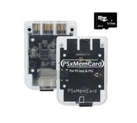 RetroScaler Psxmemcard PS1 - Tarjeta de memoria compatible con actualización de firmware y guardar datos, incluye una tarjeta micro SD de 512 MB, para consola de juegos PS1 y PS One