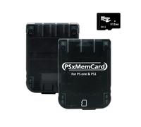 RetroScaler Psxmemcard PS1 - Tarjeta de memoria compatible con actualización de firmware y guardar datos, incluye una tarjeta micro SD de 512 MB, para consola de juegos PS1 y PS One