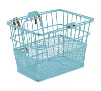 Retrospec Apollo Detachable Front Bike Basket Steel Half-Mesh with Integrated Detachable Hooks and Built-in Handle, Easy Assembly and Portability for Bicycles