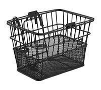 Retrospec Apollo Detachable Front Bike Basket Steel Half-Mesh with Integrated Detachable Hooks and Built-in Handle, Easy Assembly and Portability for Bicycles