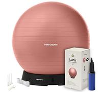 Retrospec Luna - Pelota de Ejercicio, Base y Bomba/Pelota y Bomba con Material antiestallido - Pelota Suiza para Gimnasio de Fitness Equilibrio, Estabilidad, Yoga, Pilates, Embarazo y