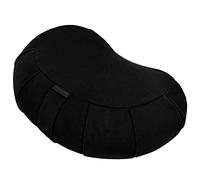 Retrospec Sedona Zafu - Cojín de meditación y Yoga Relleno de cáscaras de Trigo sarraceno, en algodón 100%, Lavable a máquina con asa, Forma de Media Luna, Negro