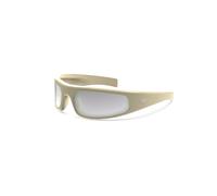 Retrosuperfuture Unisex YR9 Cerchietto Cremoso Occhiali da sole Nylon Beige Argento Geometrica Normale