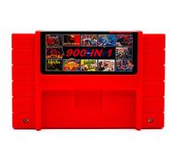 Retrotech Cartucho Super 900 en 1 para consola de juegos SNES Super Nintendo de 16 bits, color rojo
