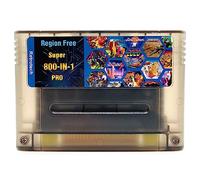 Retrotech Super 800 In 1 Cartridge For SNES Super Nintendo 16Bit Game Console - Clear Black