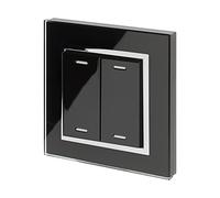 Retrotouch Friends of Hue Smart Switch - Interruptor de color negro con borde cromado