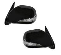 Retrovisor Auto Espejos Retrovisores Completos Para Coche Para Toyota Para Hiace 200 2005-2015 Conjunto De Espejo Retrovisor Completo Con Luz LED Conjunto Espejo Lateral(Negro)