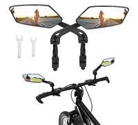 Retrovisor Bicicleta, 2 Piezas Espejo Retrovisor para Bicicleta Rotación, Retrovisor de Manillares de Bici, Espejo Bicicleta Giratorio 360°para Bicicletas Eléctricas, E-bikes(Lzquierda + Derecha)