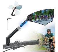 Retrovisor de Bicicleta Manillar,Espejo Derecho de Bicicleta Giratorio de 360 °,Espejos Retráctil para Bicicletas de Montaña y Carretera Scooter,Lente de Luz Azul,Bajo Deslumbramiento